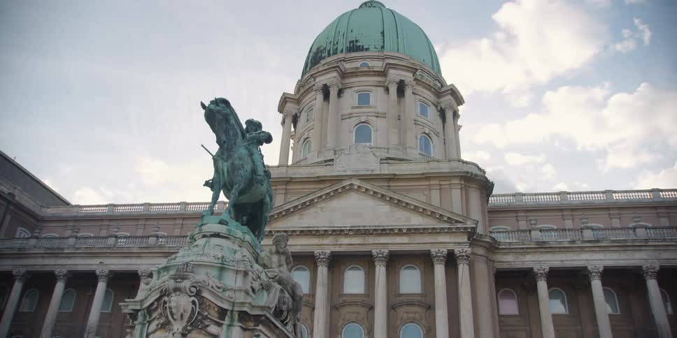 Statue of Prince Eugene of Savoy in front of Buda Castle in Budapest Hungary