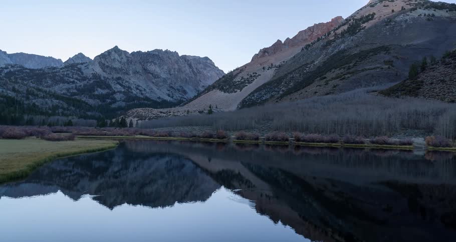 A serene river in the mountains at morning