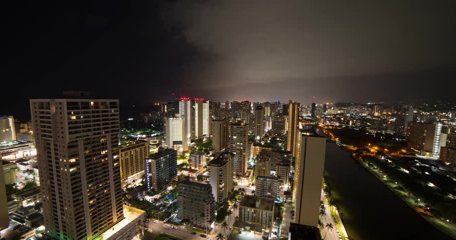 Time lapse of a large city skyline