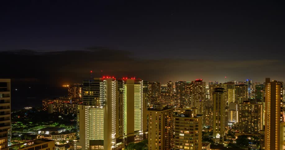 A busy city from dawn to night