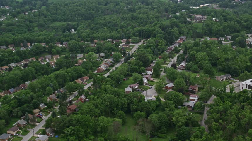 A suburban area with lots of foliage