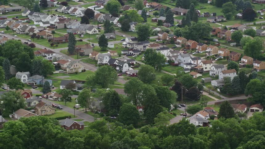 Homes fill the small suburb