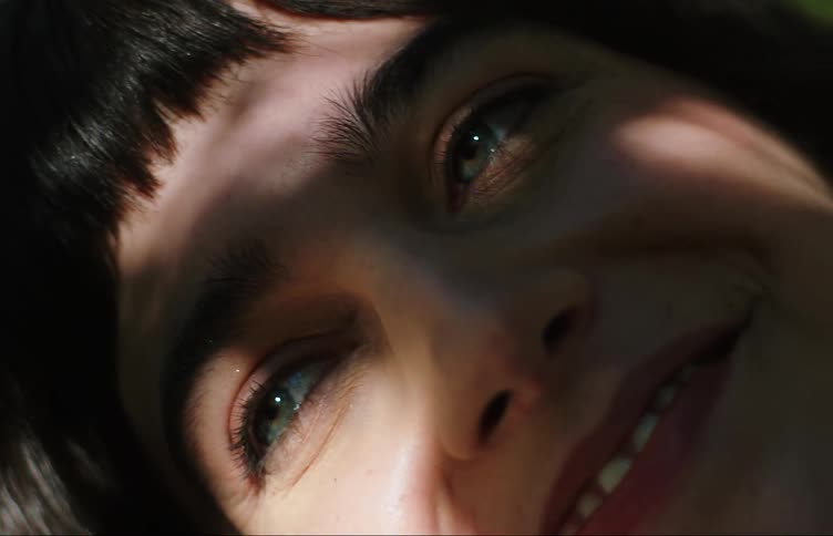A close up clip of a female face