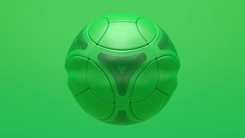 The soccer ball moves in a wave