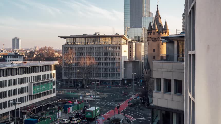 Metropolises with buildings and vehicle traffic on the streets in one day timelapse