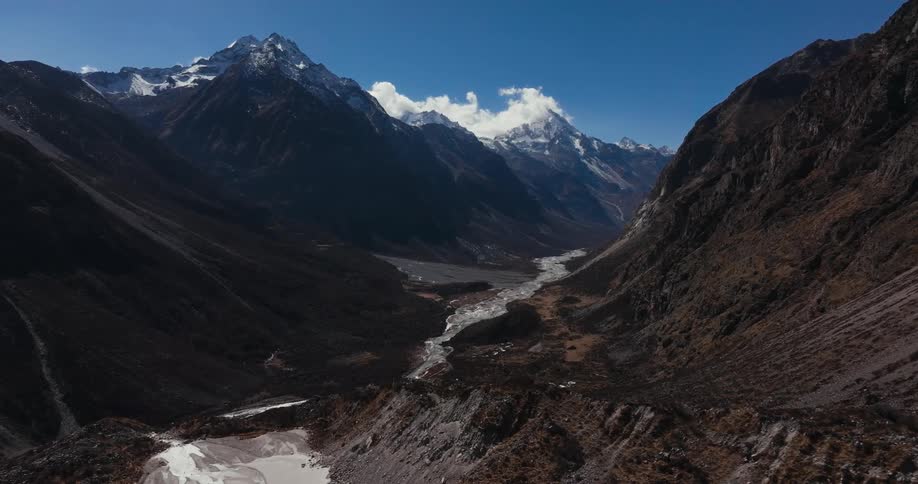 Scenery of rocky and geological deformities of mountains
