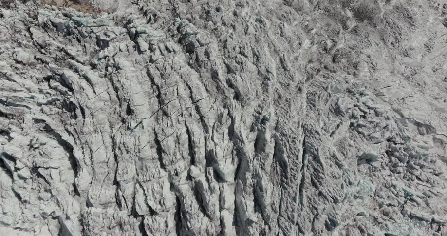 Aerial landscape of rock and geological deformations on a mountain