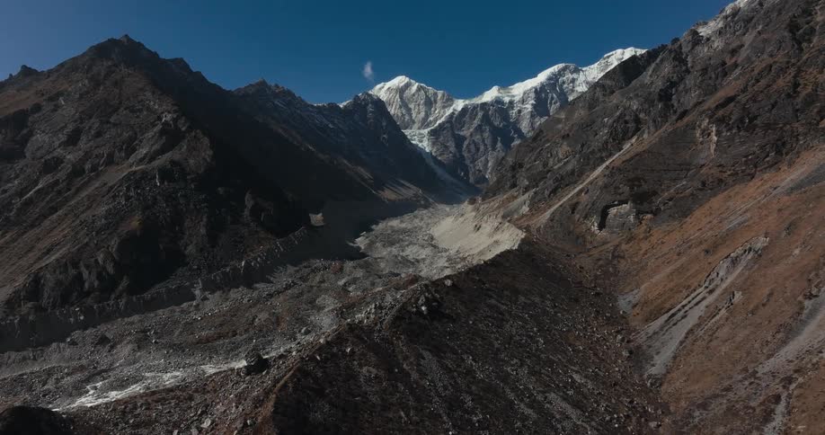 Aerial view of langtang himal mountain range in nepal