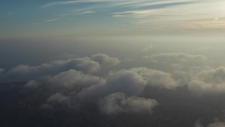 Large clouds floating in the sky