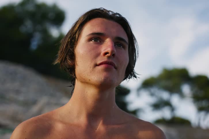 Portrait of a young man and an outdoor environment during the day