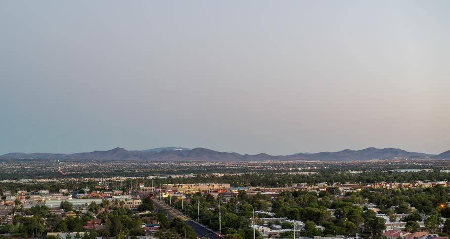 Aerial view of a suburban town