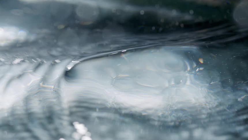 The light reflects on the water