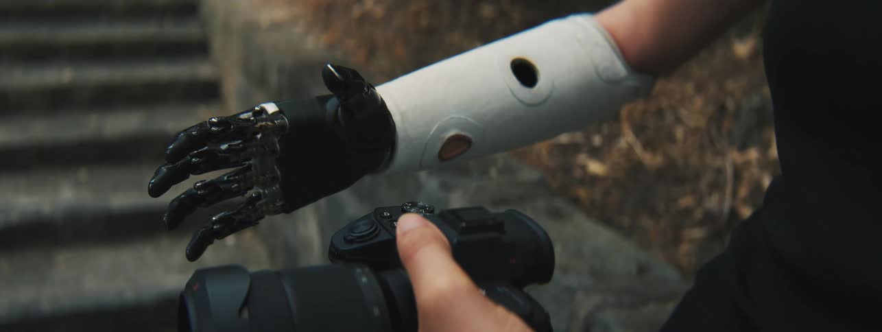 A clip of a persons handholding a camera