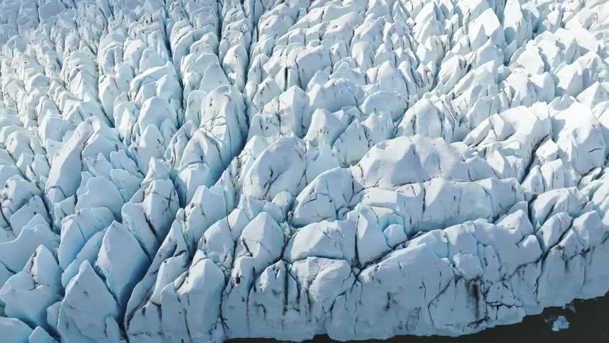 The ice caps are surrounded by water
