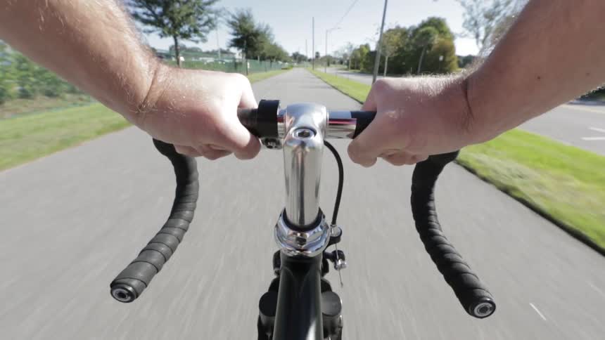 A person riding a bike