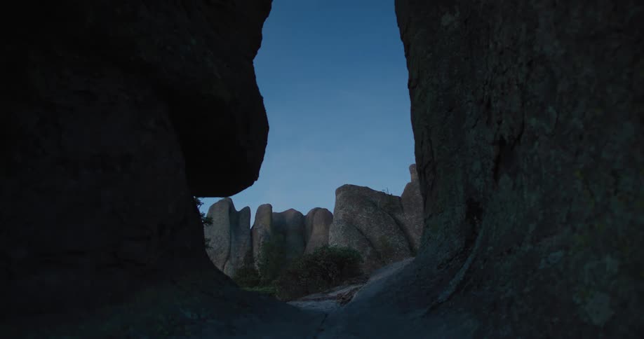 Natural rocks in a blue sky morning