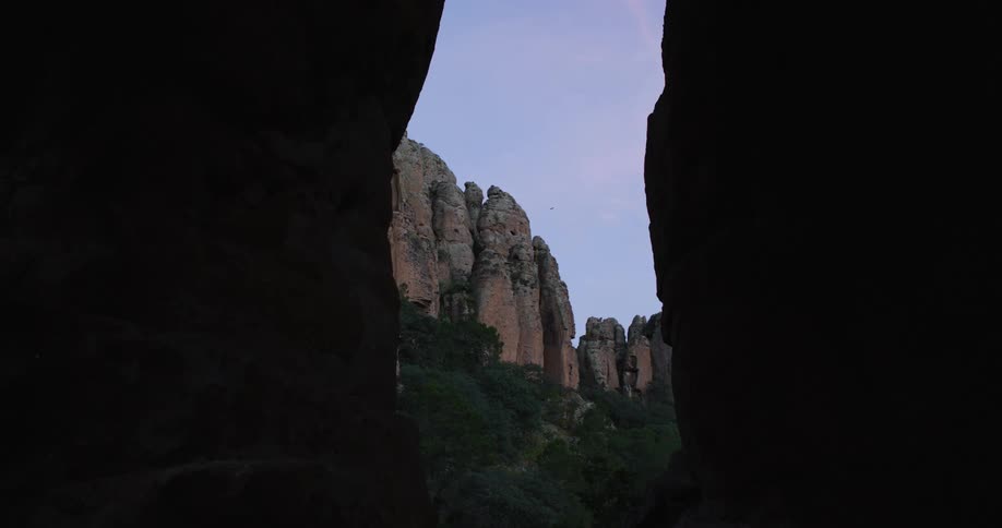 Natural landscape of canyons in a morning sky