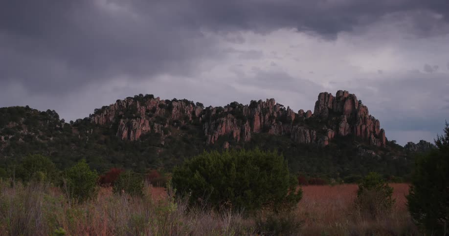 Natural landscape of mountains and canyons on a cloudy day