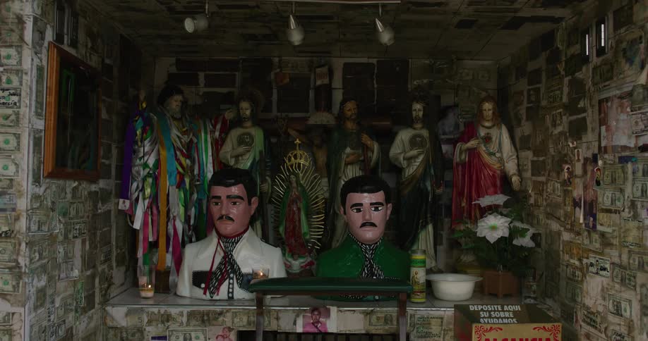 Close up of the mexican chapel of malverde in sinaloa