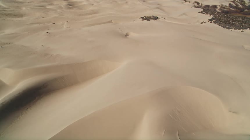 Aerial panorama of desert dunes