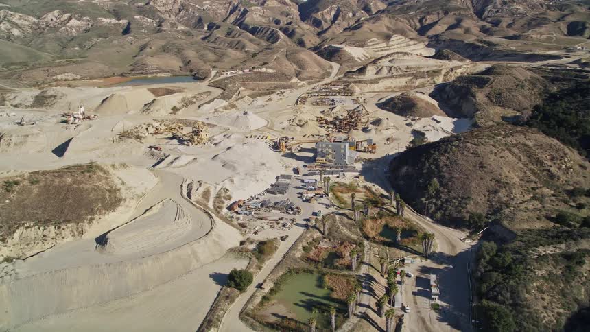 Aerial view of the p w gillibrand quarry in california
