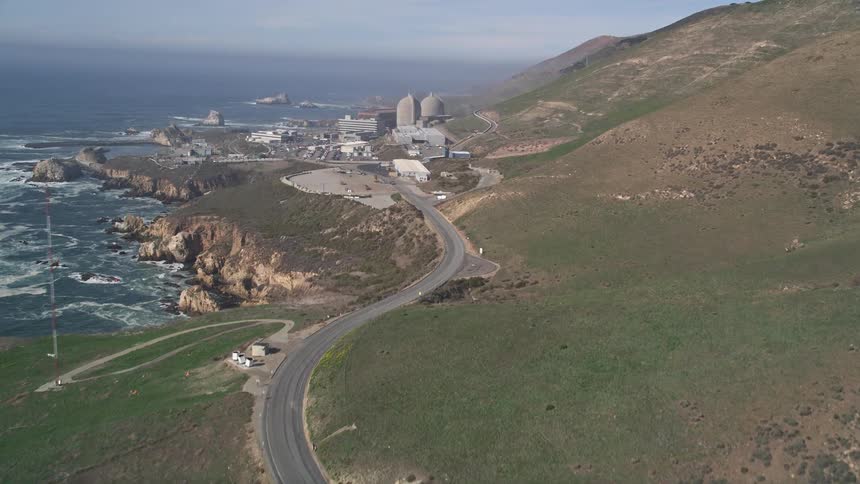 Aerial view of the diablo canyon nuclear power plant at avila beach in san luis obispo county california