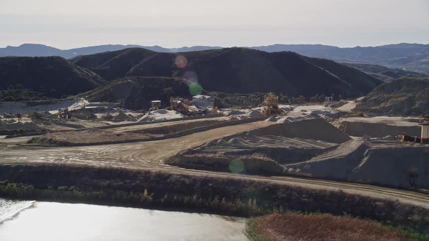 The quarry is full of machines