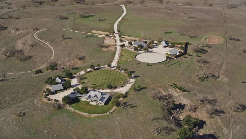 Panorama of mansions in natural and isolated fields