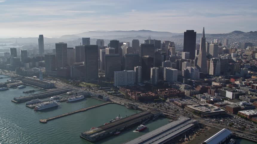 The city has many tall buildings