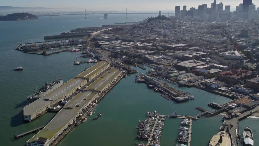 Municipal pier and san francisco maritime national historical park in san francisco