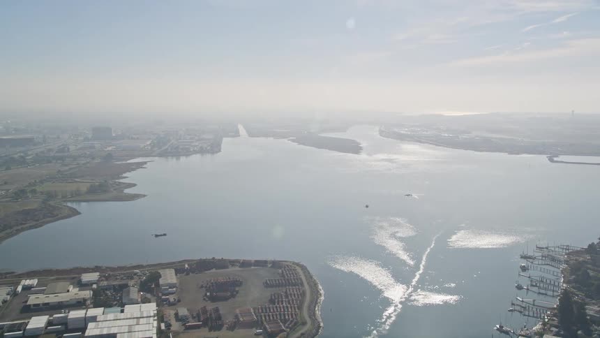 An aerial clip of a city