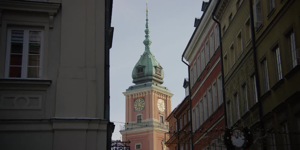 Old Town Warsaw with the Royal Castle in the background, Poland