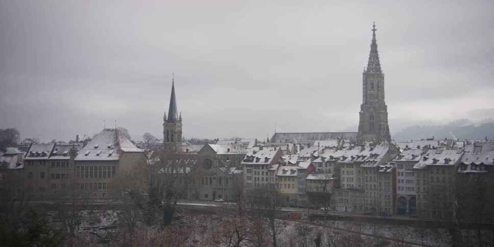 Panorama of the city skyline of Bern, Switzerland in winter