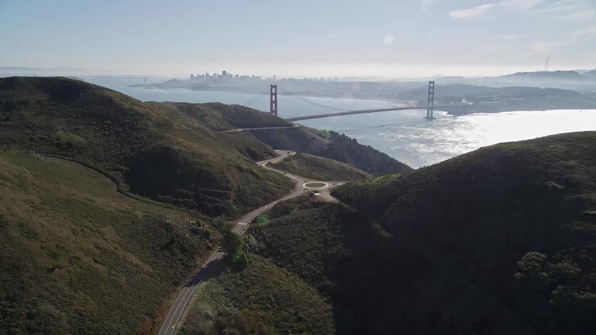 Aerial view of the golden gate bridge in san francisco
