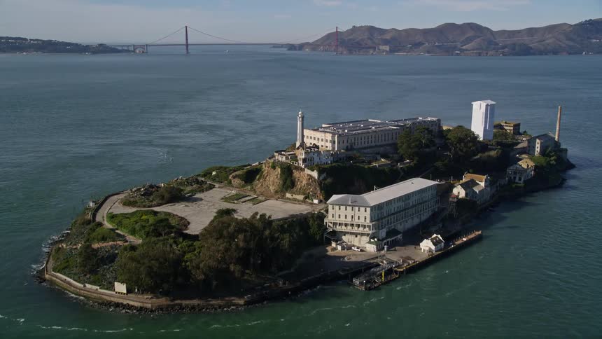 Aerial view of alcatraz island in san francisco