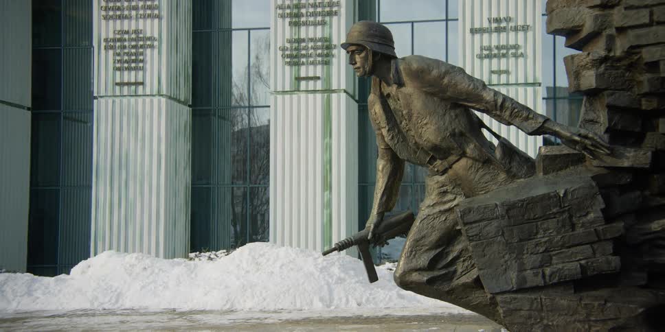 Monument to a soldier at the Warsaw Uprising Fighters Memorial in Poland