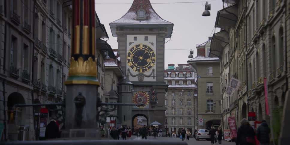 View from the square of the Zytglogge Tower in Bern, Switzerland