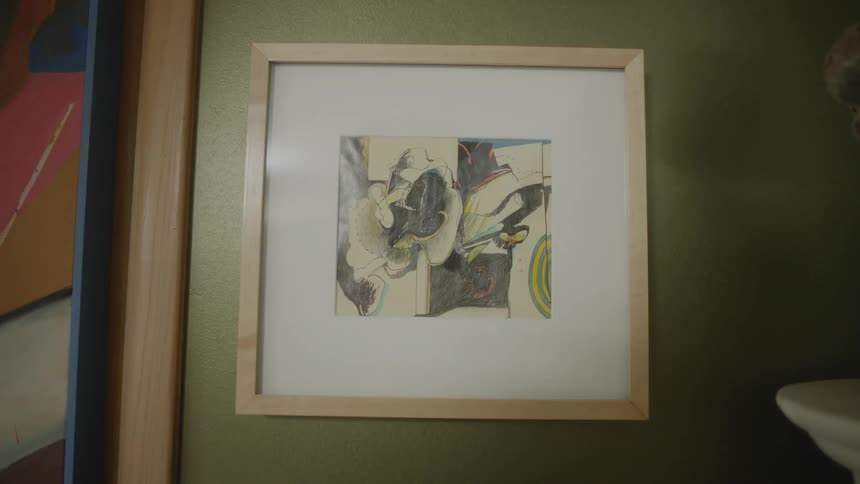 Interior design of a wall with artistic painting