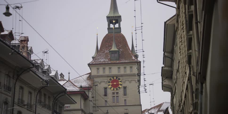 Kafigturm Tower in old city center of Bern, Switzerland
