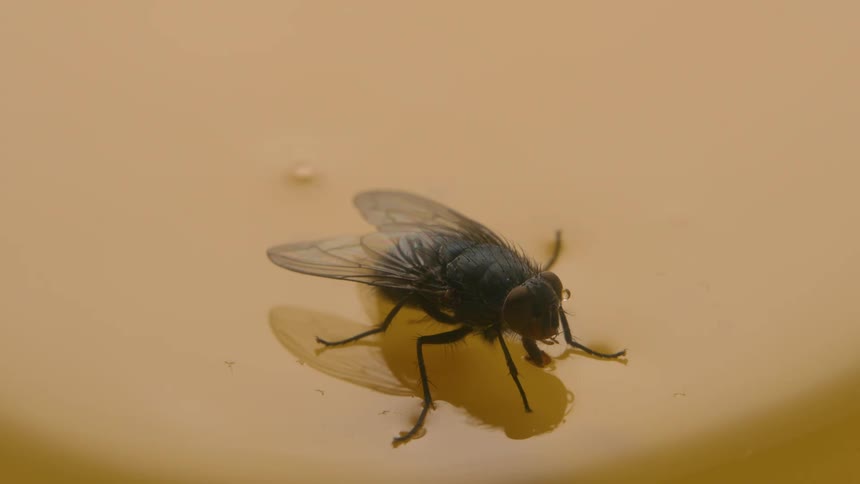 A fly stuck honey