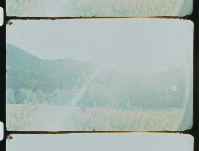 Young woman walking in a field with a guitar in her hand
