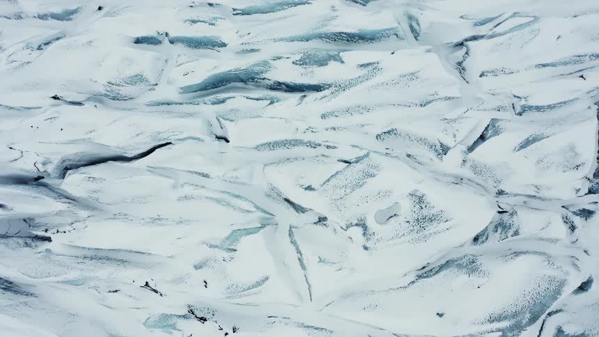 Top down view of a glacier
