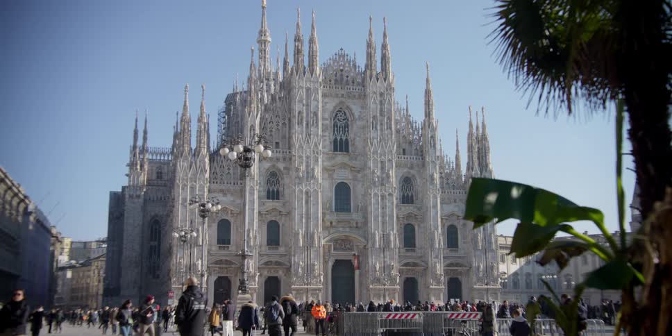 Cathedral Duomo di Milano in Milan, Italy surrounded by crowds