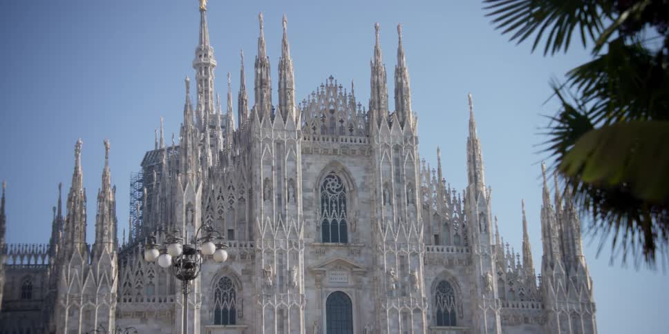 Spires of Cathedral Duomo di Milano in Milan, Italy