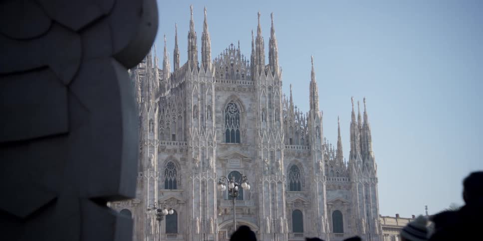 Tourists visiting the Cathedral Duomo di Milano in Milan, Italy