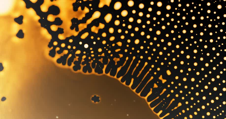 A computer generated effect of a substance expanding and shrinking