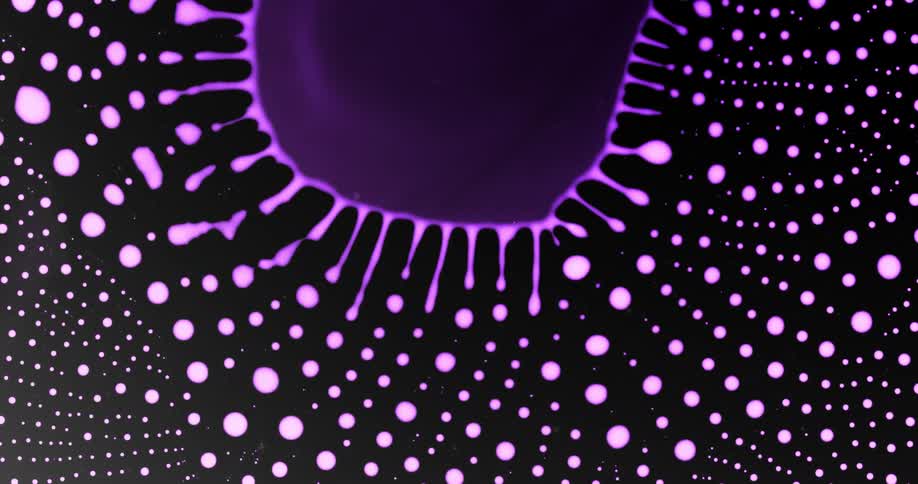 Abstract purple liquid droplets movement ripple