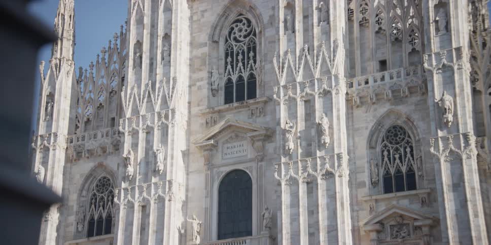 Exterior of Cathedral Duomo di Milano in Milan, Italy