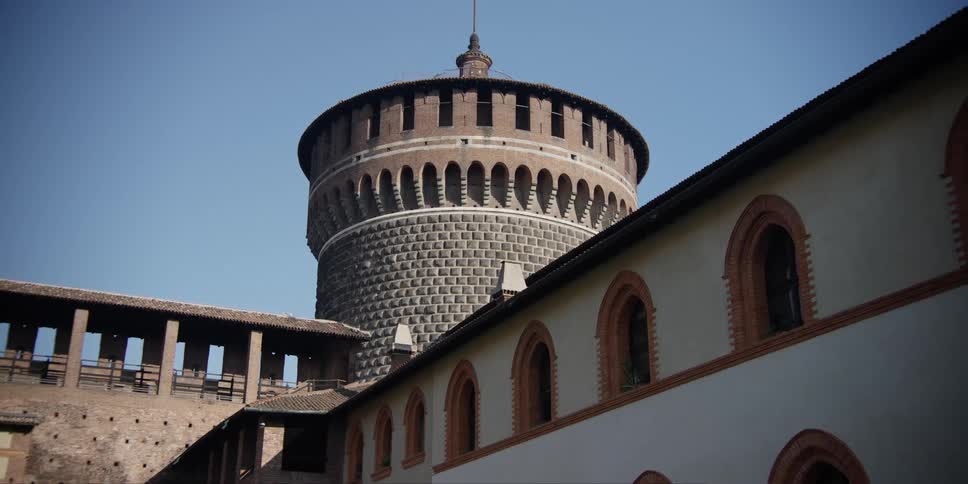 Tower on the Castello Sforzesco in Milan, Northern Italy