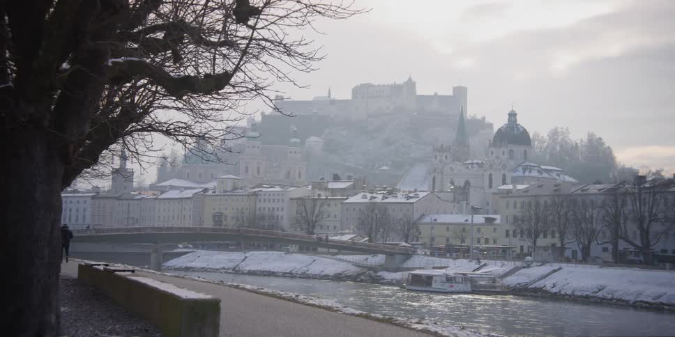View of Salzburg, Austria from across the River Salzach